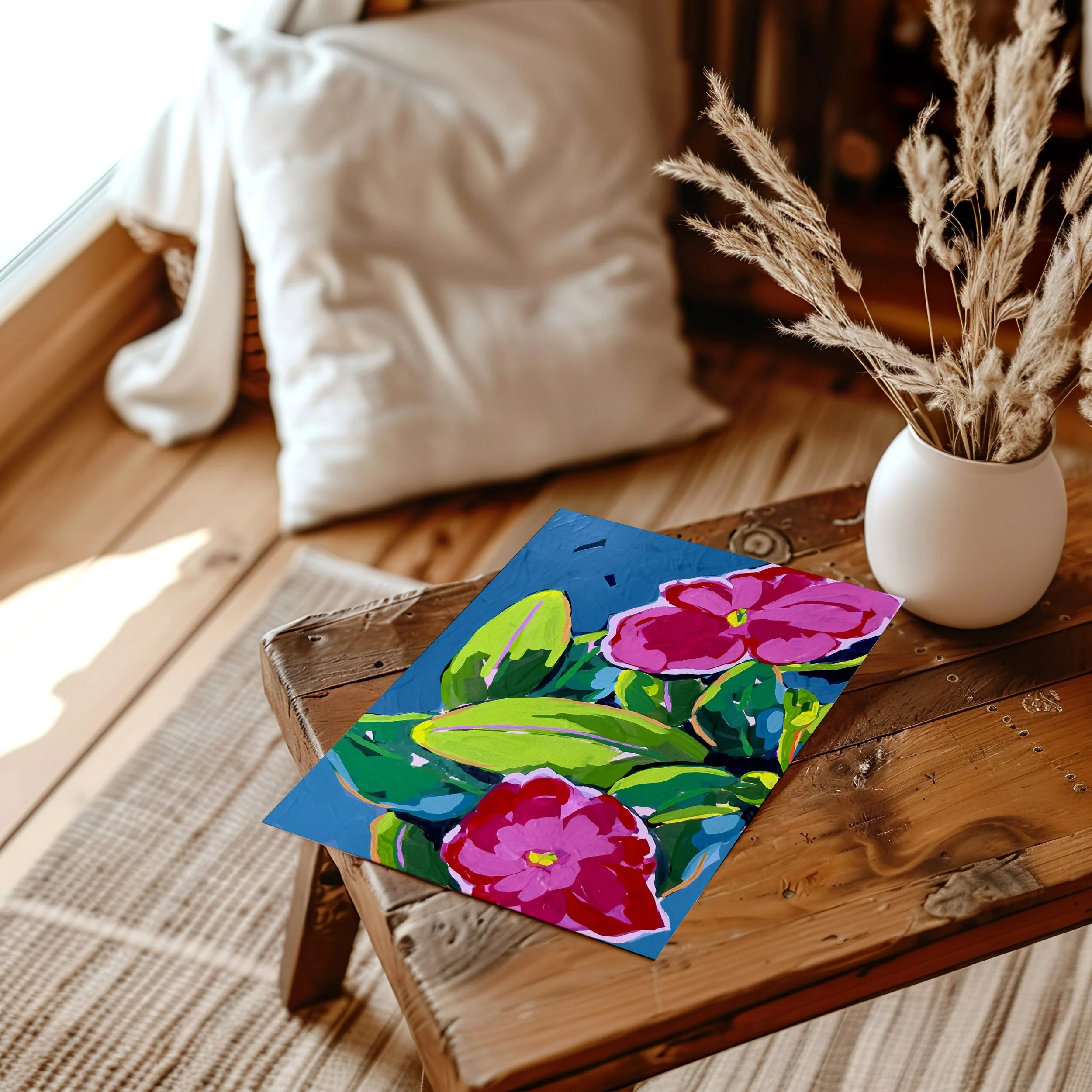 A Tropical Floral: Colorful, Expressive Flower Wall Art Prints for